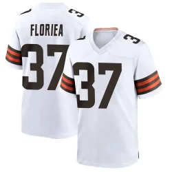 Cleveland Browns Men's Game White Jersey (37 Luke Floriea)
