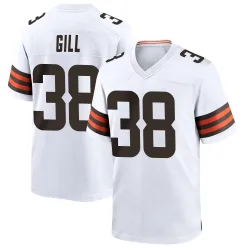 Cleveland Browns Men's Game White Jersey (38 Jaelen Gill)
