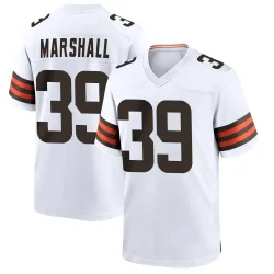 Cleveland Browns Men's Game White Jersey (39 Ahmani Marshall)