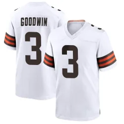 Cleveland Browns Men's Game White Jersey (3 Marquise Goodwin)