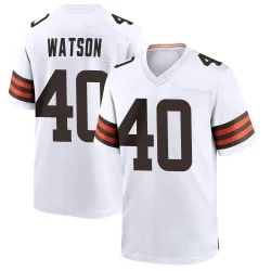 Cleveland Browns Men's Game White Jersey (40 Nathaniel Watson)