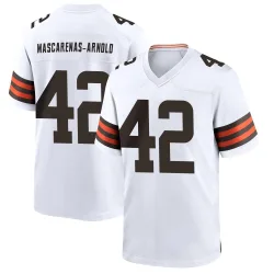 Cleveland Browns Men's Game White Jersey (42 Easton Mascarenas-Arnold)