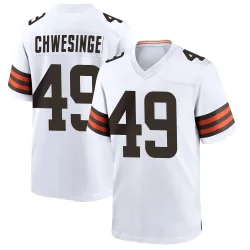 Cleveland Browns Men's Game White Jersey (49 Carson Schwesinger)