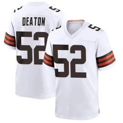 Cleveland Browns Men's Game White Jersey (52 Dawson Deaton)
