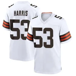 Cleveland Browns Men's Game White Jersey (53 Nick Harris)