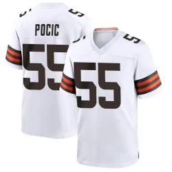 Cleveland Browns Men's Game White Jersey (55 Ethan Pocic)