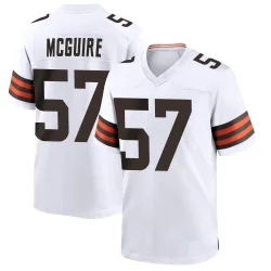 Cleveland Browns Men's Game White Jersey (57 Isaiah McGuire)