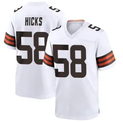 Cleveland Browns Men's Game White Jersey (58 Jordan Hicks)
