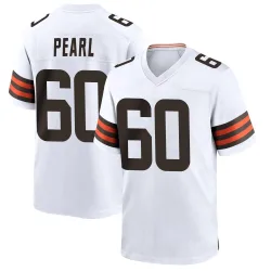 Cleveland Browns Men's Game White Jersey (60 Julian Pearl)