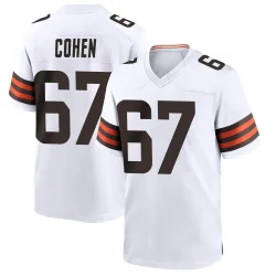 Cleveland Browns Men's Game White Jersey (67 Javion Cohen)