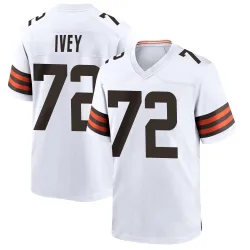 Cleveland Browns Men's Game White Jersey (72 Jason Ivey)