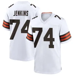 Cleveland Browns Men's Game White Jersey (74 Teven Jenkins)
