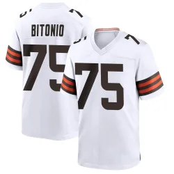 Cleveland Browns Men's Game White Jersey (75 Joel Bitonio)
