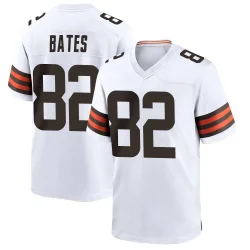 Cleveland Browns Men's Game White Jersey (82 Brenden Bates)