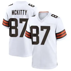 Cleveland Browns Men's Game White Jersey (87 Tre' McKitty)