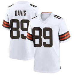 Cleveland Browns Men's Game White Jersey (89 Kaden Davis)