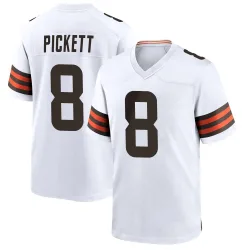 Cleveland Browns Men's Game White Jersey (8 Kenny Pickett)