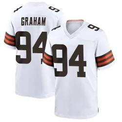 Cleveland Browns Men's Game White Jersey (94 Mason Graham)