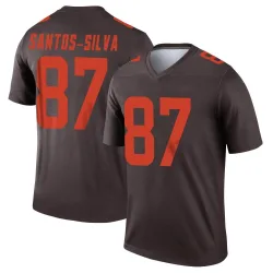 Cleveland Browns Men's Legend Brown Alternate Jersey (87 Marcus Santos-Silva)