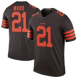 Cleveland Browns Men's Legend Brown Color Rush Jersey (21 Denzel Ward)