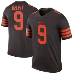Cleveland Browns Men's Legend Brown Color Rush Jersey (9 Grant Delpit)