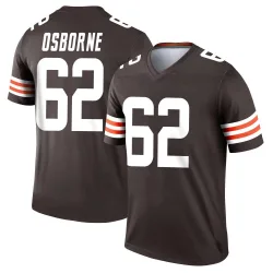 Cleveland Browns Men's Legend Brown Jersey (62 Justin Osborne)
