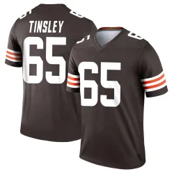 Cleveland Browns Men's Legend Brown Jersey (65 Dartanyan Tinsley)