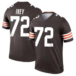 Cleveland Browns Men's Legend Brown Jersey (72 Jason Ivey)