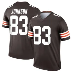 Cleveland Browns Men's Legend Brown Jersey (83 Kisean Johnson)
