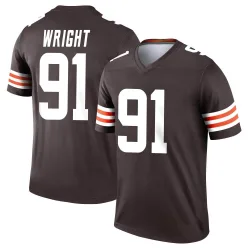 Cleveland Browns Men's Legend Brown Jersey (91 Alex Wright)