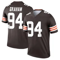Cleveland Browns Men's Legend Brown Jersey (94 Mason Graham)