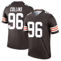 Cleveland Browns Men's Legend Brown Jersey (96 Maliek Collins)