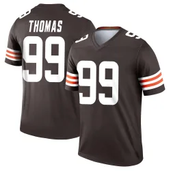 Cleveland Browns Men's Legend Brown Jersey (99 Cameron Thomas)
