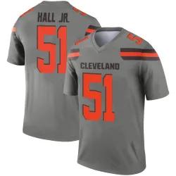 Cleveland Browns Men's Legend Inverted Silver Jersey (51 Mike Hall Jr.)
