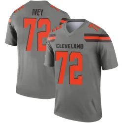 Cleveland Browns Men's Legend Inverted Silver Jersey (72 Jason Ivey)