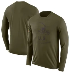 Cleveland Browns Men's Legend Olive 2018 Salute to Service Sideline Performance Long Sleeve T-Shirt