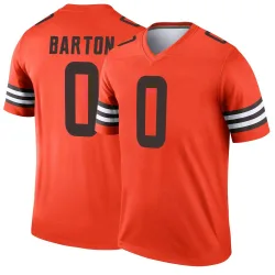 Cleveland Browns Men's Legend Orange Inverted Jersey (0 Jackson Barton)