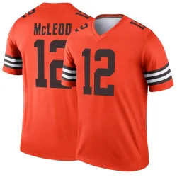 Cleveland Browns Men's Legend Orange Inverted Jersey (12 Rodney McLeod Jr.)