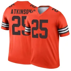 Cleveland Browns Men's Legend Orange Inverted Jersey (25 George Atkinson)