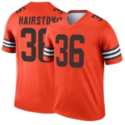 Cleveland Browns Men's Legend Orange Inverted Jersey (36 Troy Hairston)
