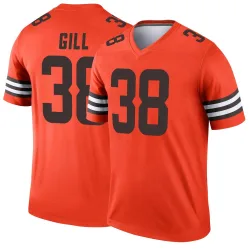 Cleveland Browns Men's Legend Orange Inverted Jersey (38 Jaelen Gill)