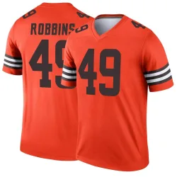 Cleveland Browns Men's Legend Orange Inverted Jersey (49 Aidan Robbins)