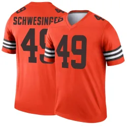 Cleveland Browns Men's Legend Orange Inverted Jersey (49 Carson Schwesinger)