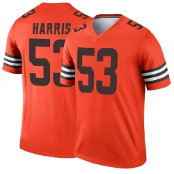 Cleveland Browns Men's Legend Orange Inverted Jersey (53 Nick Harris)