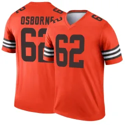 Cleveland Browns Men's Legend Orange Inverted Jersey (62 Justin Osborne)