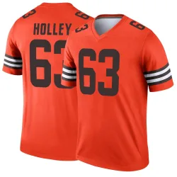 Cleveland Browns Men's Legend Orange Inverted Jersey (63 Ralph Holley)