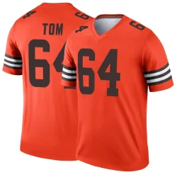 Cleveland Browns Men's Legend Orange Inverted Jersey (64 Cameron Tom)