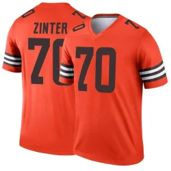 Cleveland Browns Men's Legend Orange Inverted Jersey (70 Zak Zinter)