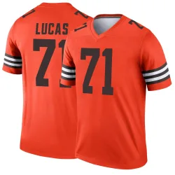 Cleveland Browns Men's Legend Orange Inverted Jersey (71 Cornelius Lucas)