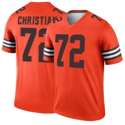 Cleveland Browns Men's Legend Orange Inverted Jersey (72 Geron Christian)